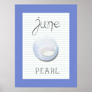 Födelsestenen för juni Pärl Konstverk Poster