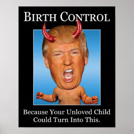 Födelsetal - Lustigt Djävulen Trump Anti Christ Poster