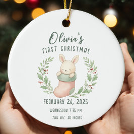 Födelsetalen Personlig Baby Första jul Julgransprydnad Keramik