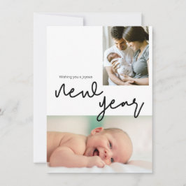 Födelsetalet Foto Gott nytt år Baby Julkort