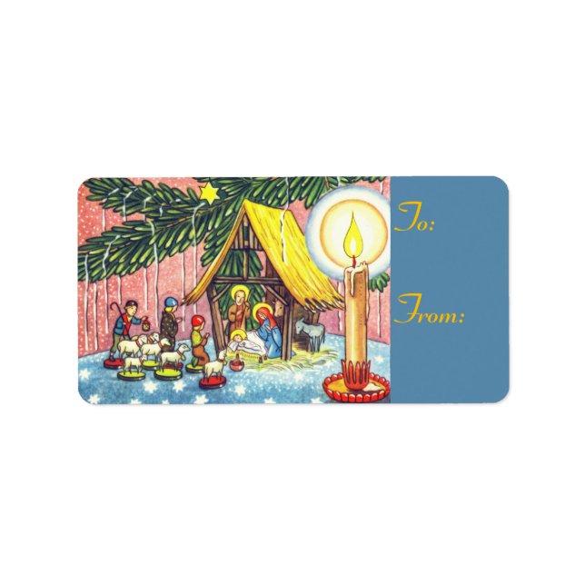 Födelsetalet under Träd-Märkrn för gåvor Adressetikett (Framsidan)