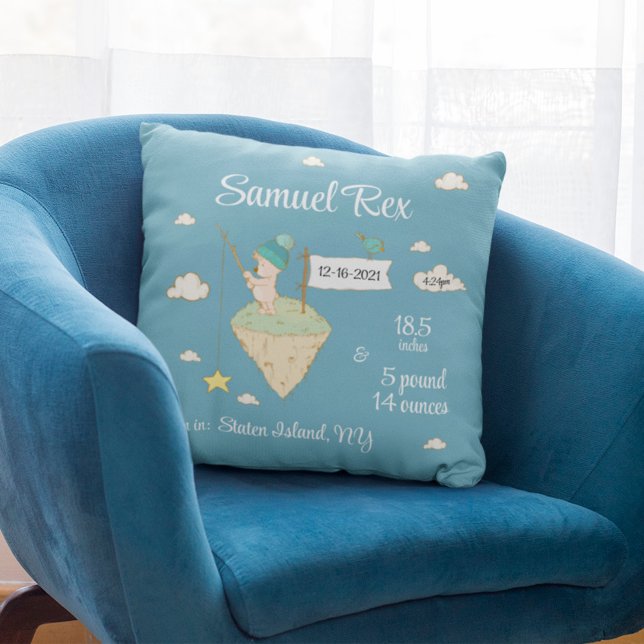 Födelsetter Pillow med litet björn Kudde (Skapare uppladdad)