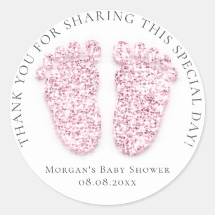 Foder Babykläder Favoriter Glitter Rosa Grått Runt Klistermärke