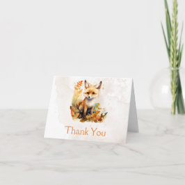 Foder för Woodland Fox Cute Baby Shower Photo Tack Kort