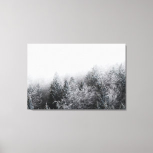 Foder över fryst skog canvastryck