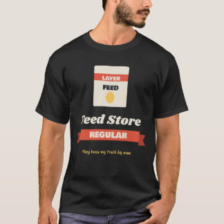 Foderbutik Vanlig Rolig Kycklingfoder Gård T Shirt