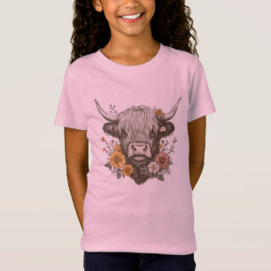 Foderhus Stil Highland Cow Graphic T Shirt