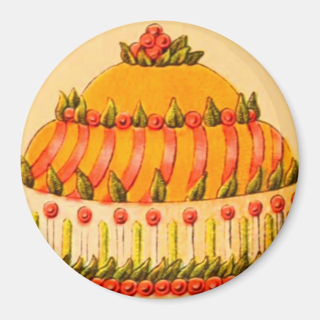 Foderillustration av vintagens dessert-kaka magnet (Framsidan)
