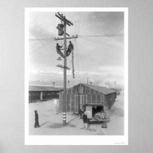 Fodra besättningen på arbete i Manzanar 1943 Poster