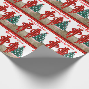 Fodra dansare med röd plädgod jul presentpapper