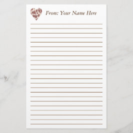 Fodrad brevpapper för personliggiraff hjärta