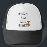 Fodrad papper världs bäst lite broder keps<br><div class="desc">En nalle med en stor gult ritar och fodrade papper text för typungestil, som läser "världens bäst lite broder" på lite broderT-tröja, muggar, tote bags, sweatshirts, knäppas, och andra objekt.</div>