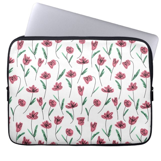 Fodral för bärbar Blommigt med visuell  - Trådlösa (Framsidan)