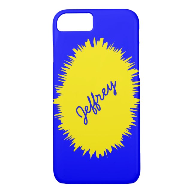 fodral för iPhone 7, blått och gult, personlig Case-Mate iPhone Skal (Baksida)