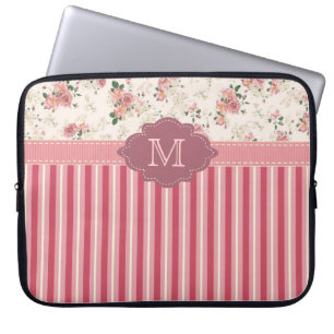 Fodral för Monogram för elegant vintageblommigt