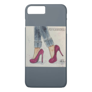 Fodral för plus för denim- & häliPhone 7 mobilt