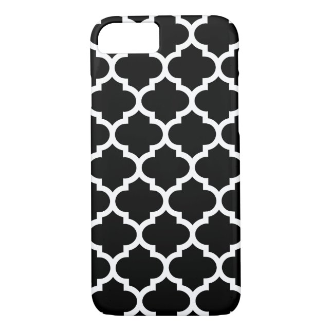 Fodral för Quatrefoil iPhone 7 i svartvitt Case-Mate iPhone Skal (Baksida)