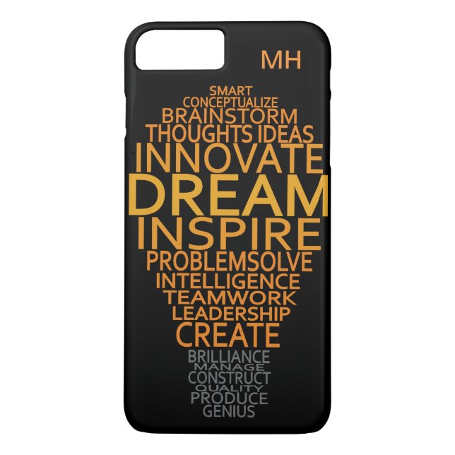 Fodral, inspirationsljus, anpassningsbar, monogram Case-Mate iPhone skal (Baksida)