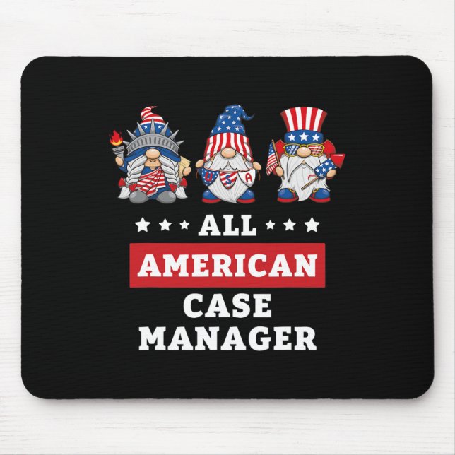 Fodral Manager Gnomes juli 4:e Amerikanska Flagga  Musmatta (Framsidan)