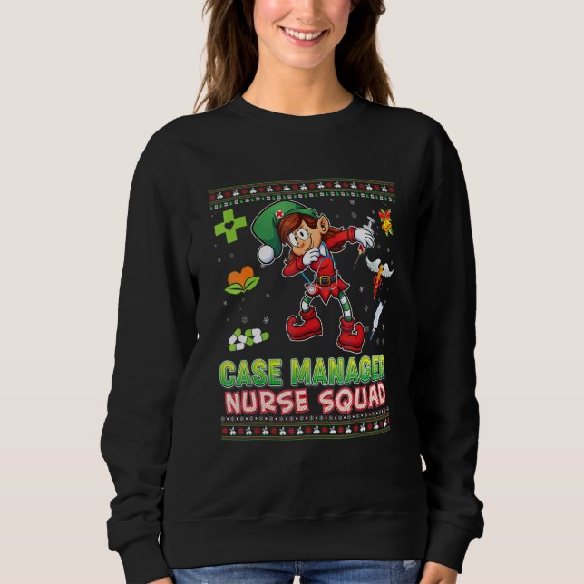 Fodral Manager Nurse Squad Dabbing Elf jul Swe T Shirt (Framsida)