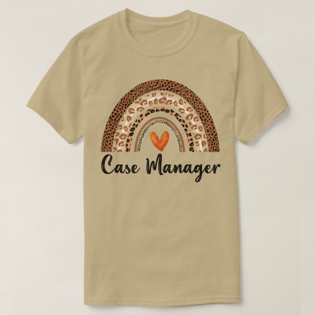 Fodral Manager Rainbow Leopard Gift 3 T Shirt (Design framsida)