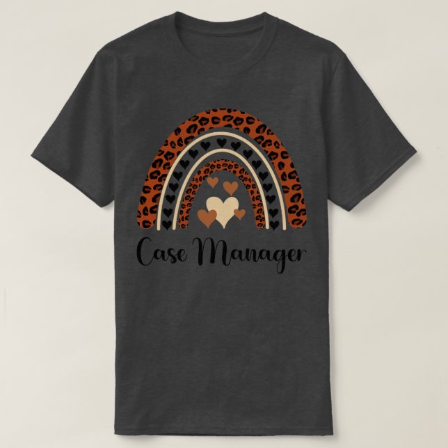 Fodral Manager Rainbow Leopard Gift 6 T Shirt (Design framsida)