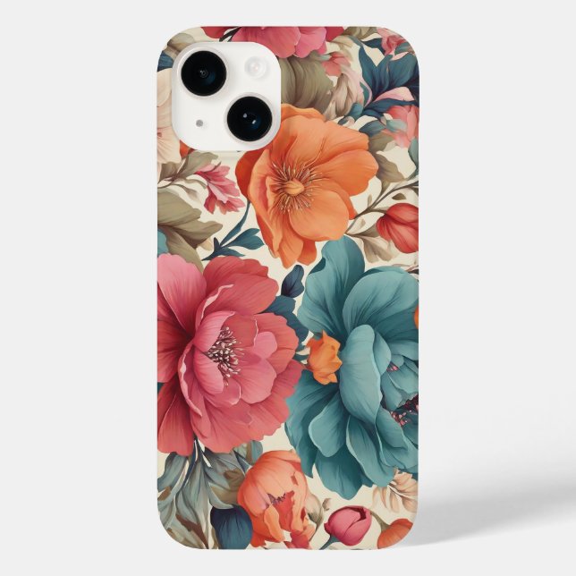 Fodral-Mate, Apple iPhone 14, Blommigt mönster (Baksida)