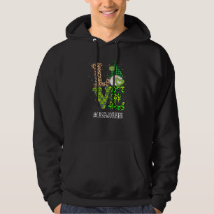 Fodral Worker Kärlek St patricks day Gnome Leopard Hoodie