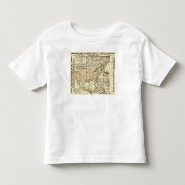Fodrar den atlantiska kusten för kartan tee shirt (Framsida)