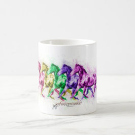 Fodrar Equine kör för regnbågen Kaffemugg
