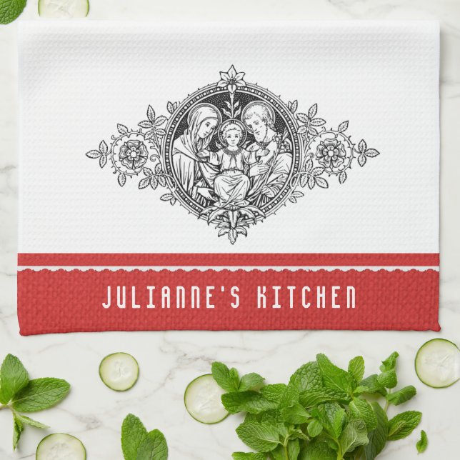 Fodrar religiösa dekorativa för katolsk helig kökshandduk (Vikta)