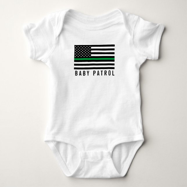 Fodrar tunn grönt för babypatrullen amerikanska t shirt (Framsida)