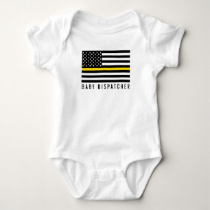Fodrar tunn gult för babydispatcheren amerikanska t shirt