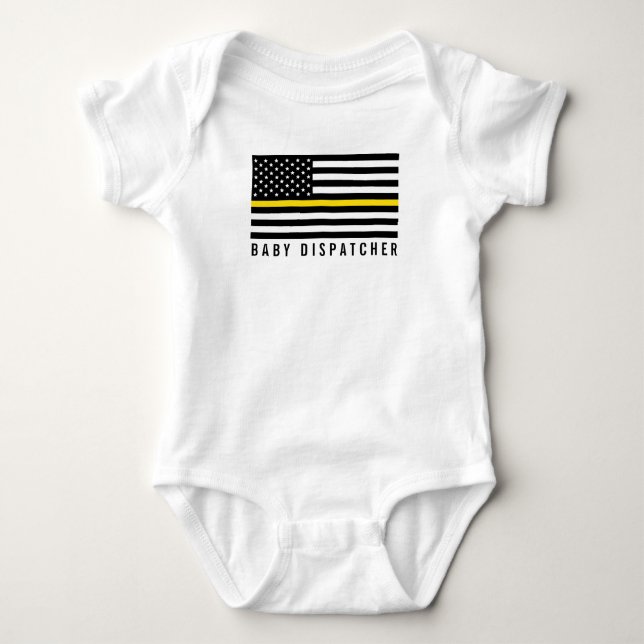 Fodrar tunn gult för babydispatcheren amerikanska t shirt (Framsida)