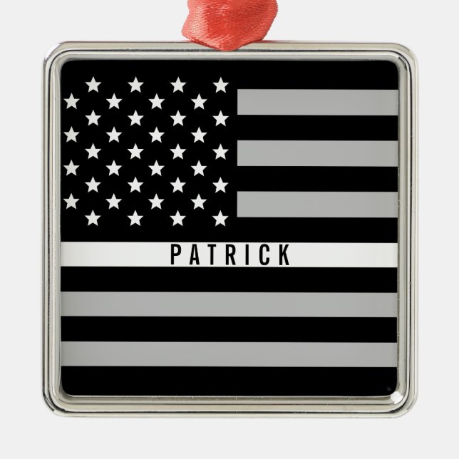 Fodrar tunn vit för EMS EMT amerikanska Julgransprydnad Metall (Framsidan)