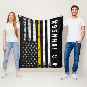 Fodrar tunt guld för polisutskick flagga fleecefilt