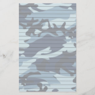 Fodrat pappert med blått Camo Brevpapper