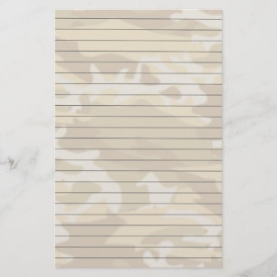Fodrat pappert med öknen Camo Brevpapper