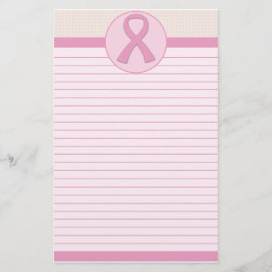 Fodrat rosa band för bröstcancer brevpapper
