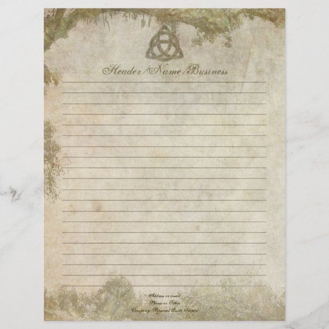 Fodrat Triquetra naturligt Brevhuvud (Framsida)