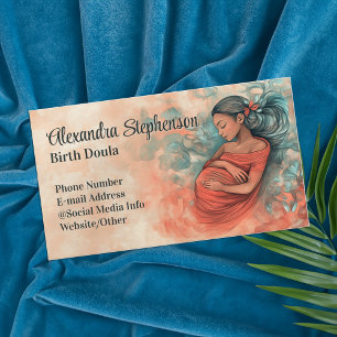 Födsel Doula Mor Bebis Konst Naturlig Förlossning Visitkort