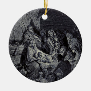 Födseln av Gustave Doré Premium Victorian bläck Julgransprydnad Keramik