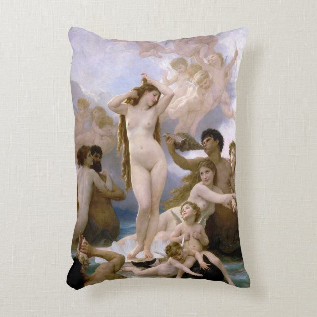Födseln av Venus av William-Adolphe Bouguereau Prydnadskudde (Framsidan(Vertikal))
