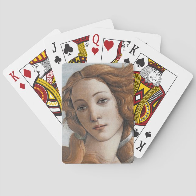 Födseln av Venus närbild av Sandro Botticelli Casinokort (Baksidan)