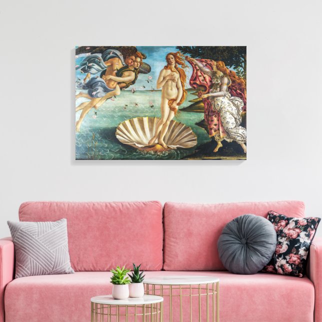 Födseln av Venus | Sandro Botticelli | Canvastryck (Insitu (Vardagsrum))