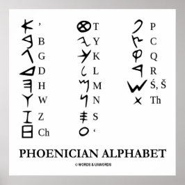 Foenician Alphabet (symboler för antika språk) Poster