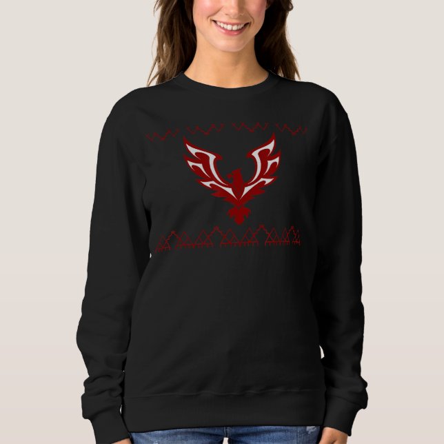 Foenix Bird in Red med infödd Gräns T Shirt (Framsida)