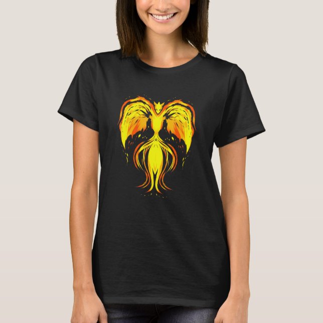 Foenix Fire Bird Dragon Animal T Shirt (Framsida)