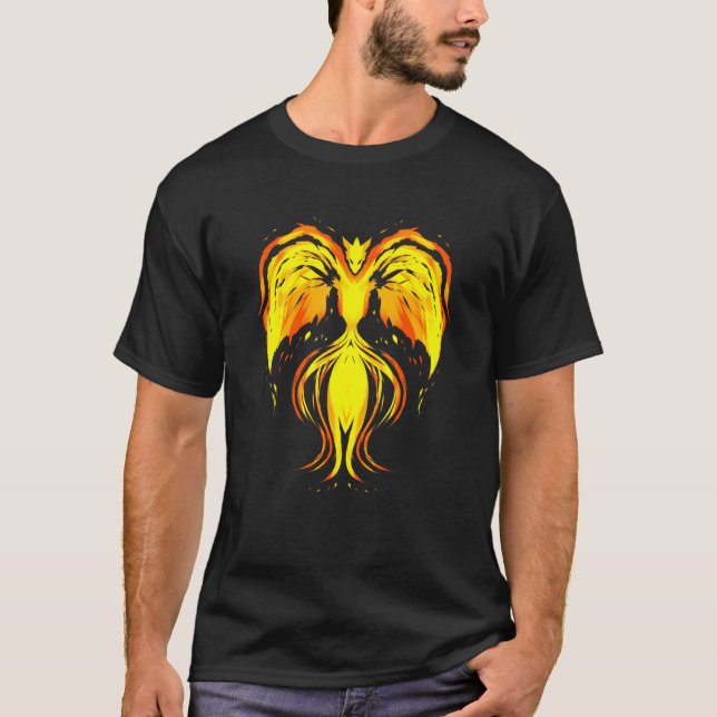 Foenix Fire Bird Dragon Animal T Shirt (Framsida)