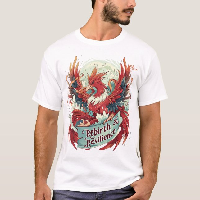 Foenixdesign för återfödelse och motståndskraft -  t shirt (Framsida)